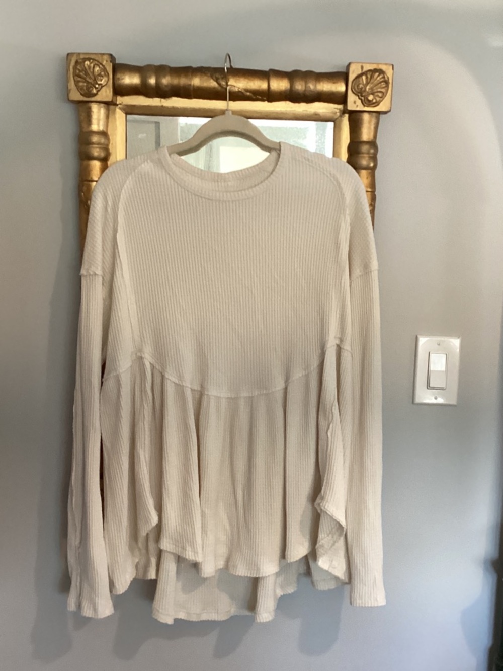 We The Free Thermal Babydoll top Large cream